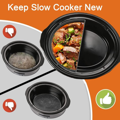 For Crockpot 6QT Slow Cooker Silicone Liners Divider Reusable Leak Proof Mats, Spec: Gray  4 Compartments - Kitchen Machine Accessories & Parts by PMC Jewellery | Online Shopping South Africa | PMC Jewellery