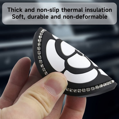 Car Water Cup Anti-skid Mat Door Slot Interior Modification Mat With diamond(Big Camellia) - Car Drink Holders by PMC Jewellery | Online Shopping South Africa | PMC Jewellery