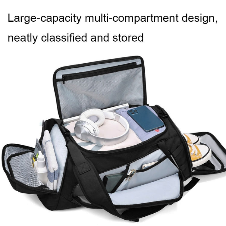 MINGLU Large-Capacity Dry And Wet Separation Gym Bag Messenger Training Bag(Grey) - Travel Bags by PMC Jewellery | Online Shopping South Africa | PMC Jewellery