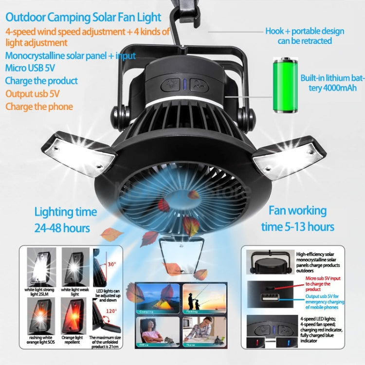 Solar Camping Lamp Fan Multifunctional LED Light Emergency Light Mosquito Repellent Lamp - Electric Fans by PMC Jewellery | Online Shopping South Africa | PMC Jewellery | Buy Now Pay Later Mobicred