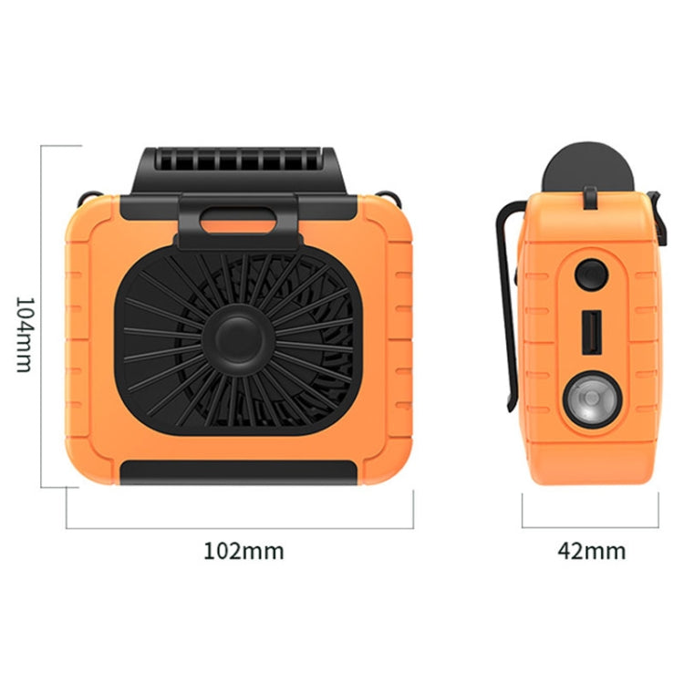 Outdoor Waist-Mounted Lighting Fan Multifunctional Bracket Hanging Neck Fan(Orange) - Electric Fans by PMC Jewellery | Online Shopping South Africa | PMC Jewellery | Buy Now Pay Later Mobicred