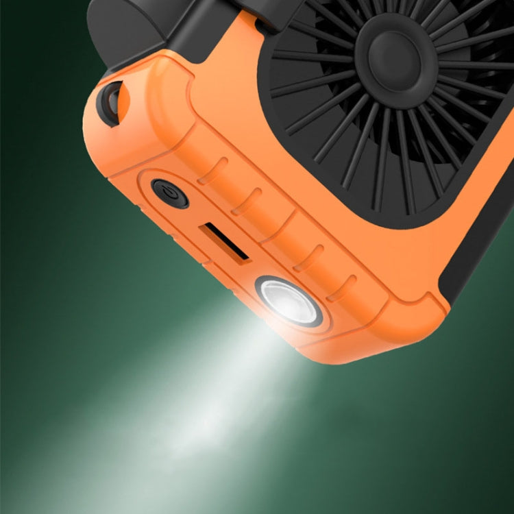 Outdoor Waist-Mounted Lighting Fan Multifunctional Bracket Hanging Neck Fan(Orange) - free shipping - PMC Jewellery - Order now!