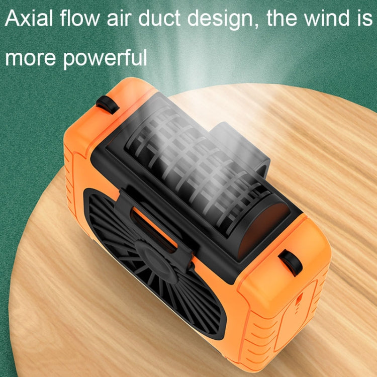 Outdoor Waist-Mounted Lighting Fan Multifunctional Bracket Hanging Neck Fan(Orange) - free shipping - PMC Jewellery - Order now!