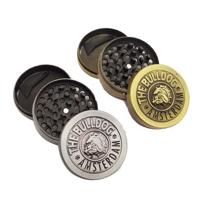50mm  Bulldog Grinder Tobacco Herb Zinc Alloy Grinders, Spec: 3-layer Ancient Silver - Cigarette Box & Ashtrays by PMC Jewellery | Online Shopping South Africa | PMC Jewellery