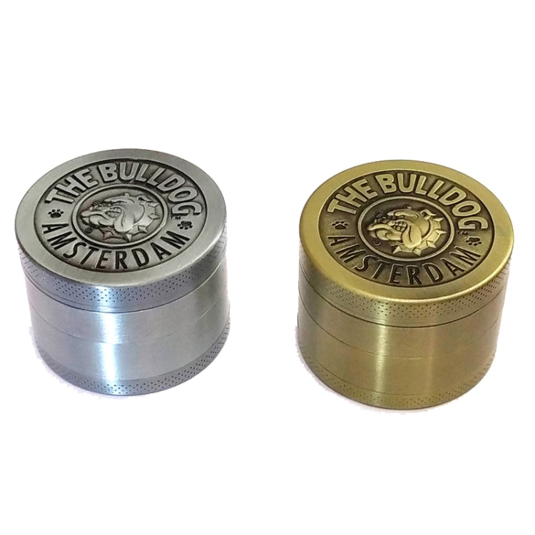 50mm  Bulldog Grinder Tobacco Herb Zinc Alloy Grinders, Spec: 4 -layer Ancient Silver - free shipping - PMC TechLife - Order now!