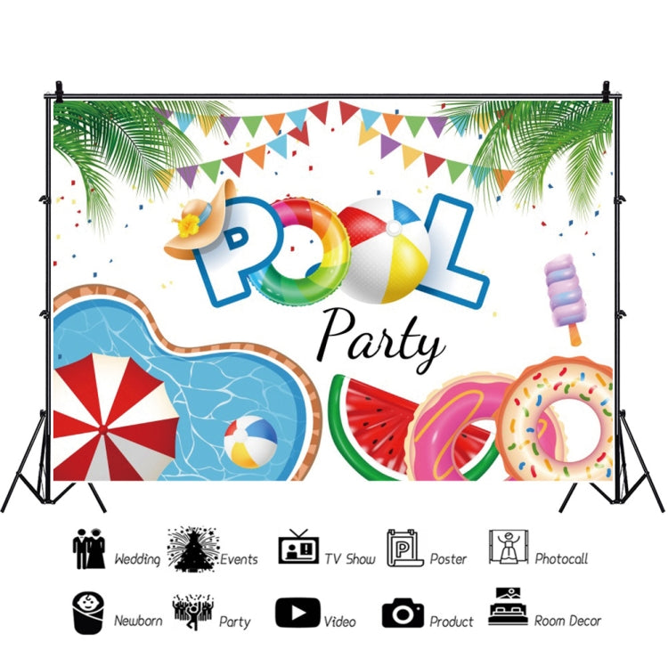 80x120cm Summer Pool Party Decoration Backdrop Swimming Ring Photography Background Cloth(11418495) - Other by PMC Jewellery | Online Shopping South Africa | PMC Jewellery