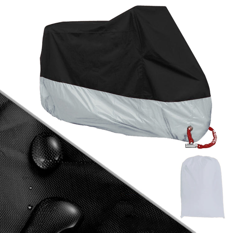 190T Motorcycle Rain Covers Dustproof Rain UV Resistant Dust Prevention Covers, Size: XXXL(Black and Silver) - Protective Gear by PMC Jewellery | Online Shopping South Africa | PMC Jewellery | Buy Now Pay Later Mobicred