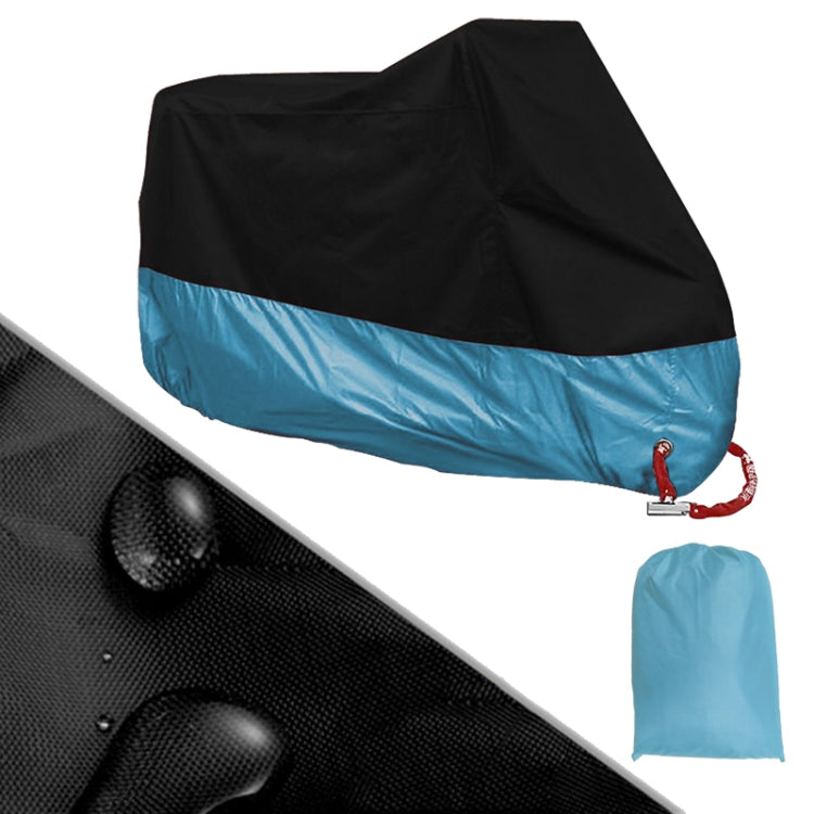190T Motorcycle Rain Covers Dustproof Rain UV Resistant Dust Prevention Covers, Size: XXXXL(Black and Light Blue) - Protective Gear by PMC TechLife | Online Shopping South Africa | PMC TechLife | Buy Now Pay Later Mobicred