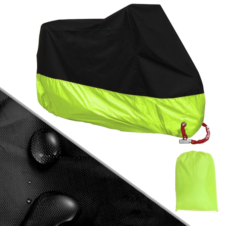 190T Motorcycle Rain Covers Dustproof Rain UV Resistant Dust Prevention Covers, Size: XXXXL(Black and Fluorescence Green) - free shipping - PMC TechLife - Order now!