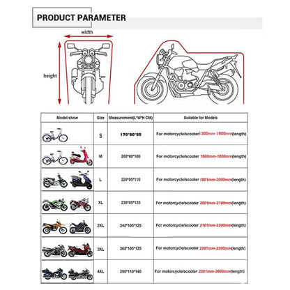 190T Motorcycle Rain Covers Dustproof Rain UV Resistant Dust Prevention Covers, Size: L(Black and Red) - Protective Gear by PMC Jewellery | Online Shopping South Africa | PMC Jewellery | Buy Now Pay Later Mobicred