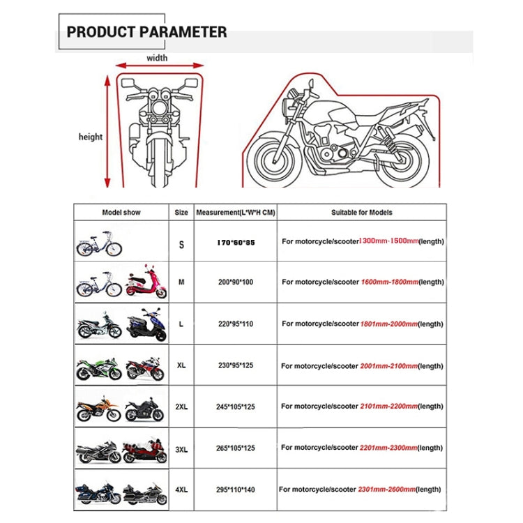 190T Motorcycle Rain Covers Dustproof Rain UV Resistant Dust Prevention Covers, Size: XXL(Black and Light Blue) - Protective Gear by PMC Jewellery | Online Shopping South Africa | PMC Jewellery | Buy Now Pay Later Mobicred