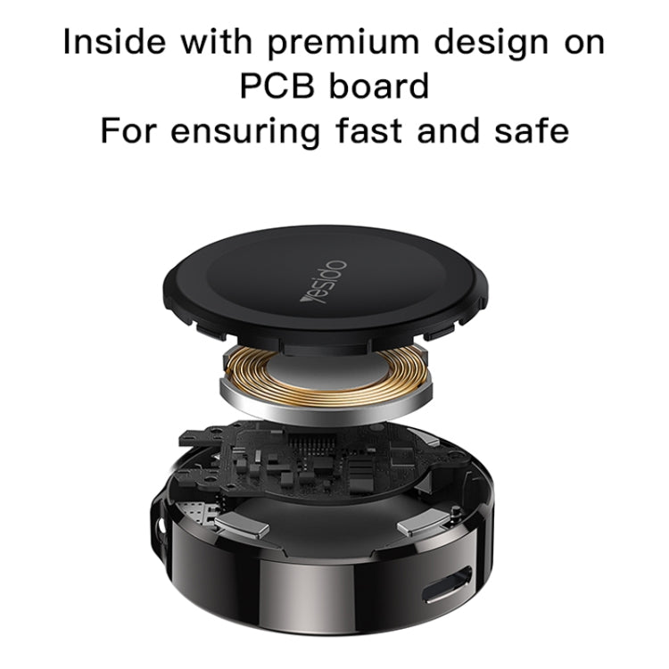 Yesido DS19 For Samsung Smart Watch Portable Charger Dual Input Port Magnetic Wireless Charger(Black) - Charger by Yesido | Online Shopping South Africa | PMC Jewellery