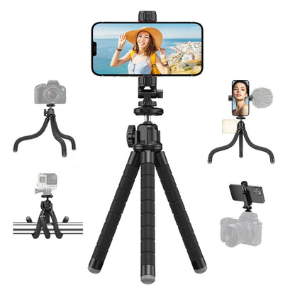 APEXEL APL-JJ025 Camera Mobile Phone Outdoor Selfie Live Lazy Bracket Multifunctional Octopus Tripod(Black) - Stand by APEXEL | Online Shopping South Africa | PMC Jewellery | Buy Now Pay Later Mobicred