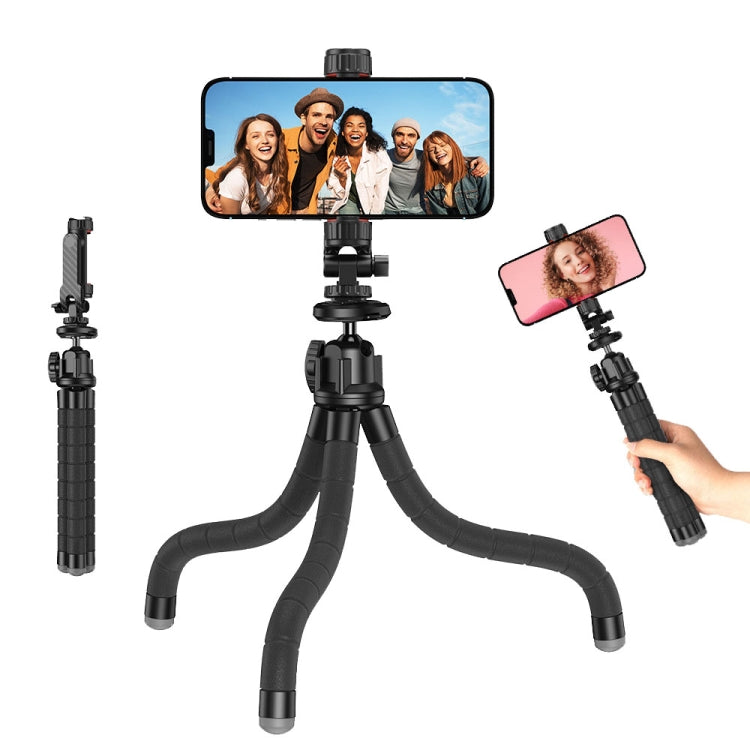 APEXEL APL-JJ025 Camera Mobile Phone Outdoor Selfie Live Lazy Bracket Multifunctional Octopus Tripod(Black) - Stand by APEXEL | Online Shopping South Africa | PMC Jewellery | Buy Now Pay Later Mobicred