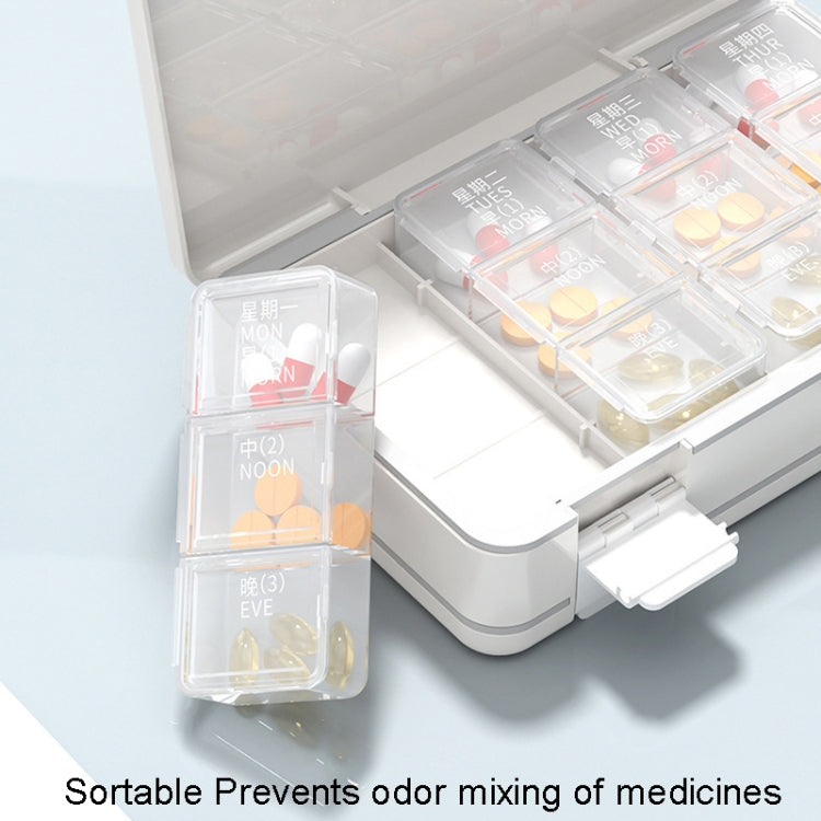 24 Grid Large Capacity Sealing Pills Case 3 Times A Day 7 Day Medicine Organizer Box(Blue) - free shipping - PMC TechLife - Order now!