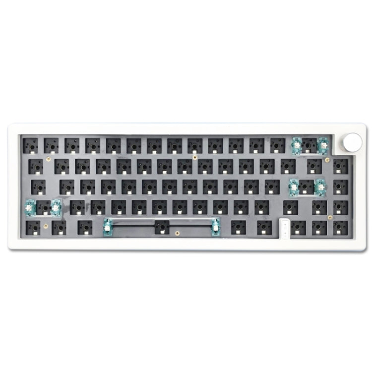 67 Keys Three-mode Customized DIY With Knob Mechanical Keyboard Kit Supports Hot Plug RGB Backlight, Color: White - Other by PMC Jewellery | Online Shopping South Africa | PMC Jewellery | Buy Now Pay Later Mobicred