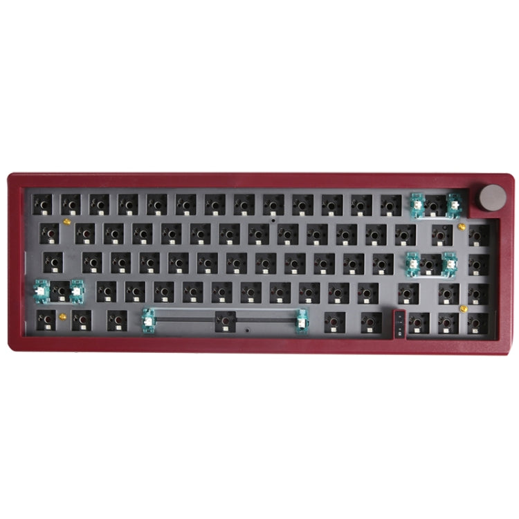 67 Keys Three-mode Customized DIY With Knob Mechanical Keyboard Kit Supports Hot Plug RGB Backlight, Color: Claret - Other by PMC Jewellery | Online Shopping South Africa | PMC Jewellery | Buy Now Pay Later Mobicred