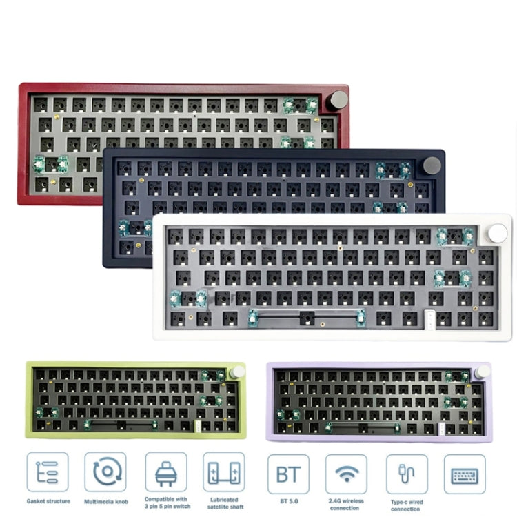 67 Keys Three-mode Customized DIY With Knob Mechanical Keyboard Kit Supports Hot Plug RGB Backlight, Color: Green - free shipping - PMC Jewellery - Order now!