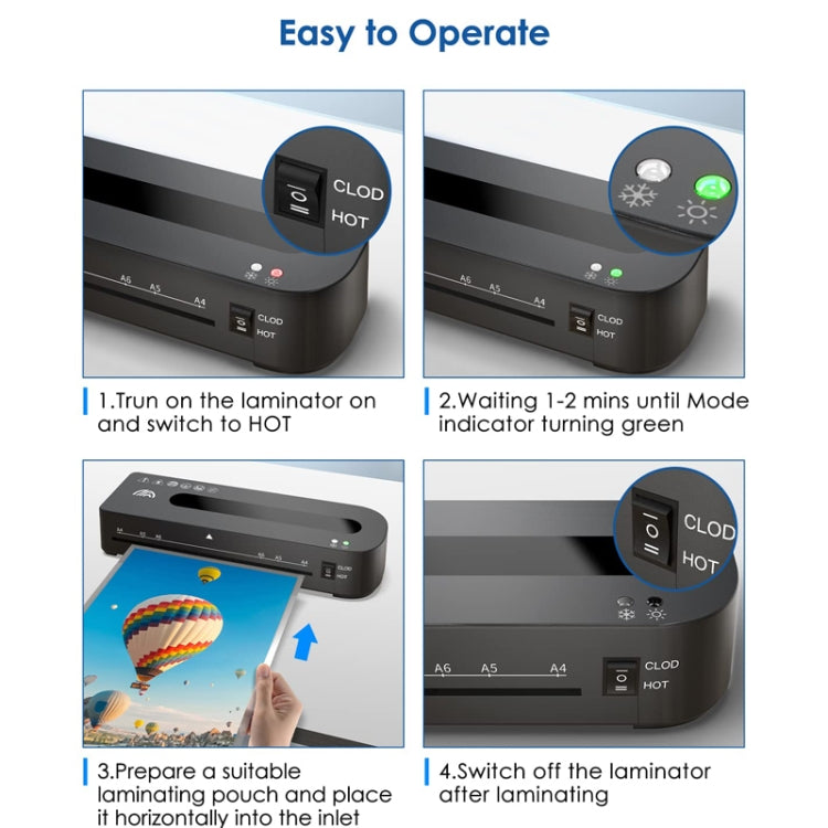 FN333 A4 Photo Laminating Machine With Hot And Cold Mode, Size: Set 3(UK Plug) - free shipping - PMC Jewellery - Order now!
