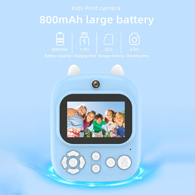1200W Pixel  2.4 Inch Display Children Print Instant Camera Standard Blue - free shipping - PMC Jewellery - Order now!