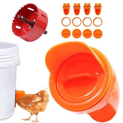 DIY Chicken Feeders Automatic Poultry Feeders Kit For Buckets, Barrels, Troughs, Spec: 4pcs/set Orange - Food Bowls by PMC Jewellery | Online Shopping South Africa | PMC Jewellery