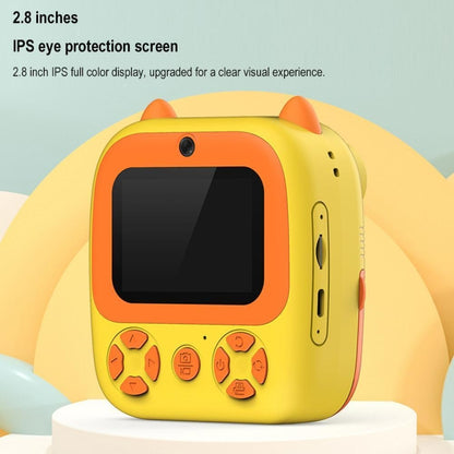 1080P Instant Print Camera 2.8-inch IPS Screen Front and Rear Dual Lens Kids Camera, Spec: Yellow+32G Card - Children Cameras by PMC Jewellery | Online Shopping South Africa | PMC Jewellery | Buy Now Pay Later Mobicred