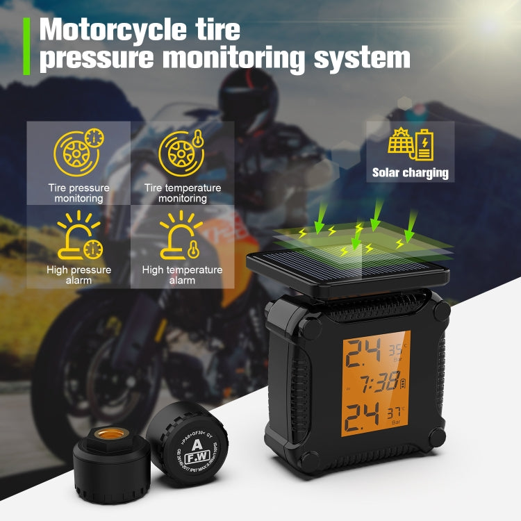 M8 Solar Motorcycle Tire Pressure Monitor Color Screen High Precision Sensor - Tire Pressure Gauges by PMC Jewellery | Online Shopping South Africa | PMC Jewellery