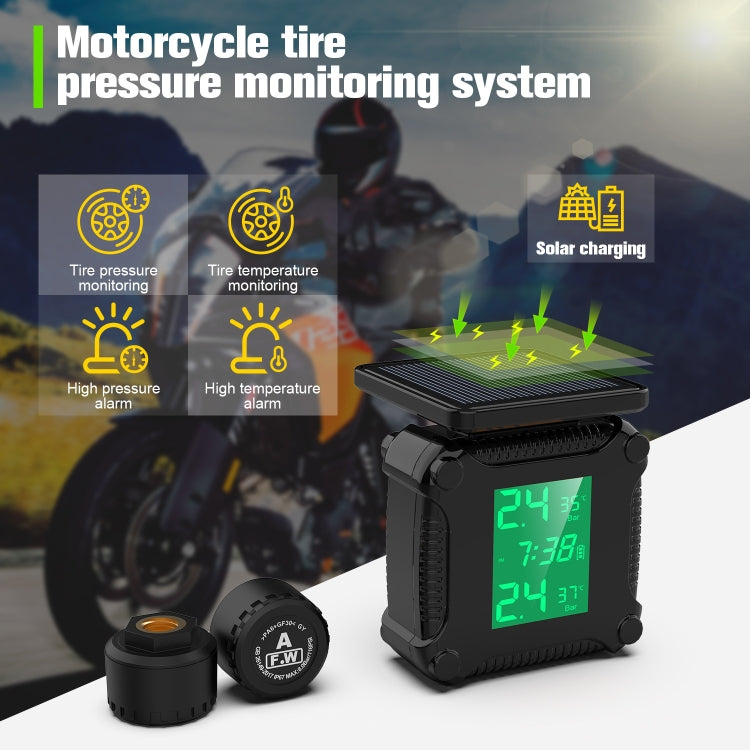 M9 Solar Motorcycle Tire Pressure Monitor Color Screen High Precision Sensor - Tire Pressure Gauges by PMC Jewellery | Online Shopping South Africa | PMC Jewellery