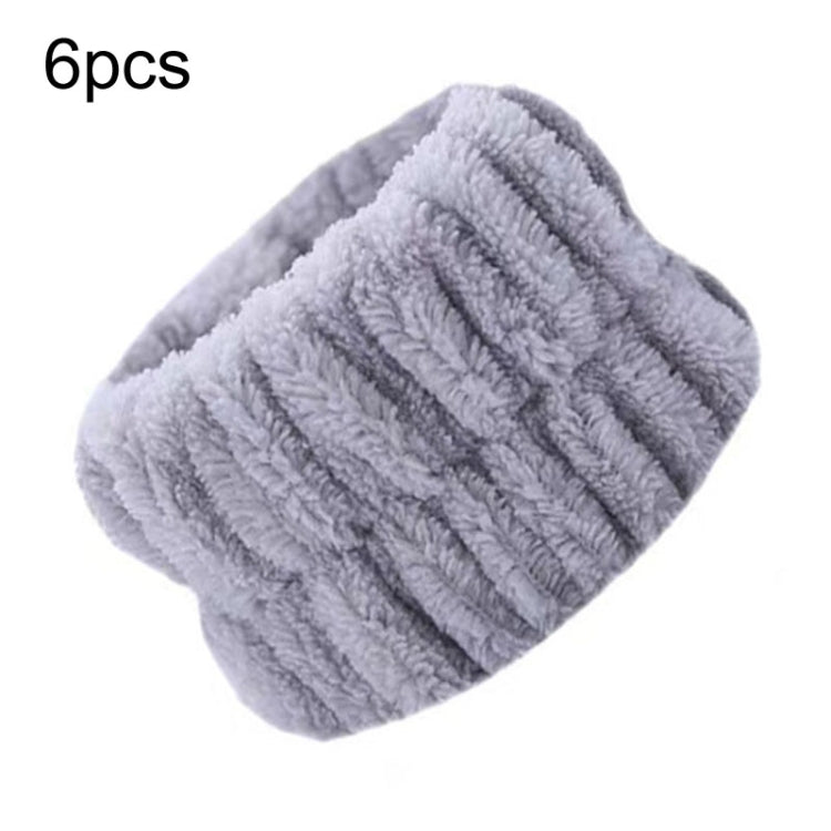6pcs Washing Anti-Humidity Washing Face Wrist Strap Sports Sweat-Wiping Bracelet Sweat-Absorbing Sleeve(Gray) - free shipping - PMC TechLife - Order now!