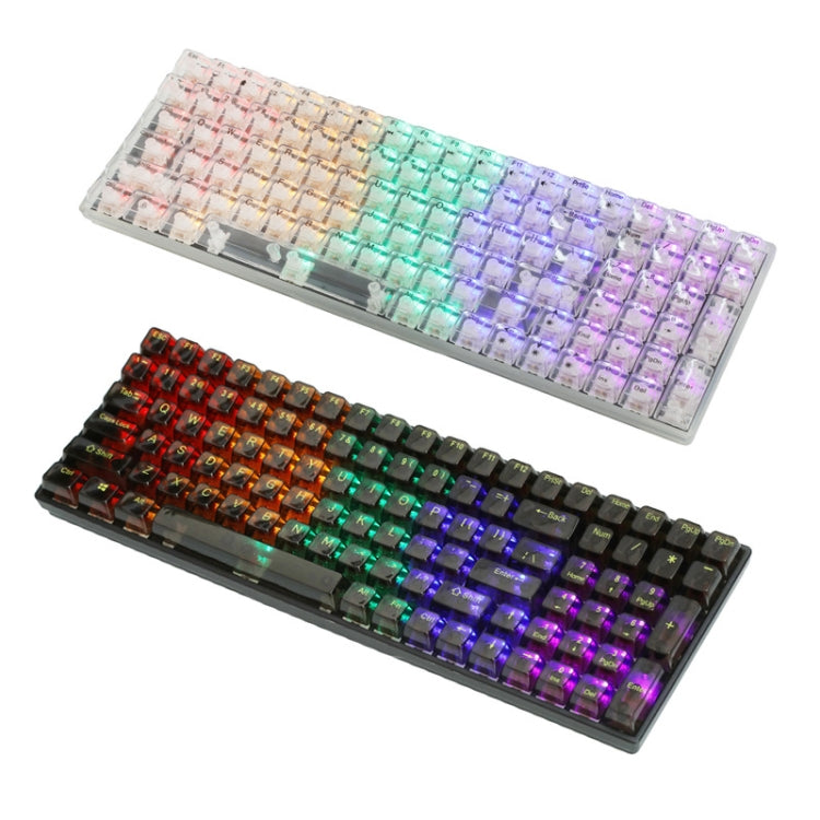 100 Keys Customized Gaming Wired Mechanical Keyboard Transparent Keycap Red Shaft (White) - free shipping - PMC Jewellery - Order now!