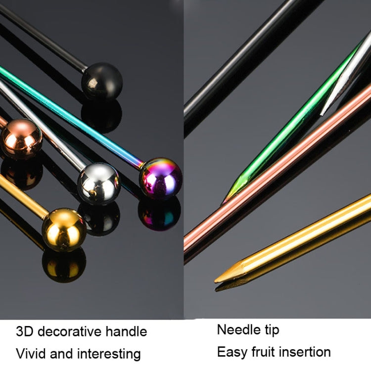 304 Stainless Steel Fruit Needle Dim Sum Decorative Small Sticks, Color: Colorful - Gadgets by PMC Jewellery | Online Shopping South Africa | PMC Jewellery