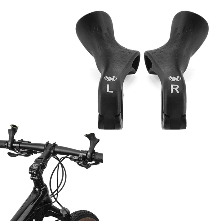 WEST BIKING Bike Cow Horns Fluorescent Deputy Handle Riding Equipment(Black) - Bicycle Grips by WEST BIKING | Online Shopping South Africa | PMc TechLife | Buy Now Pay Later Mobicred