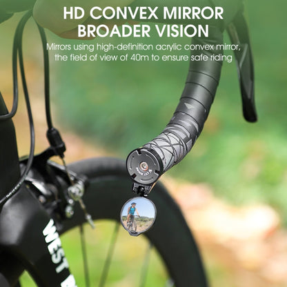 WEST BIKING Bicycle Handlebar Convex Rear View Mirror(Black) - View Mirrors by WEST BIKING | Online Shopping South Africa | PMC Jewellery