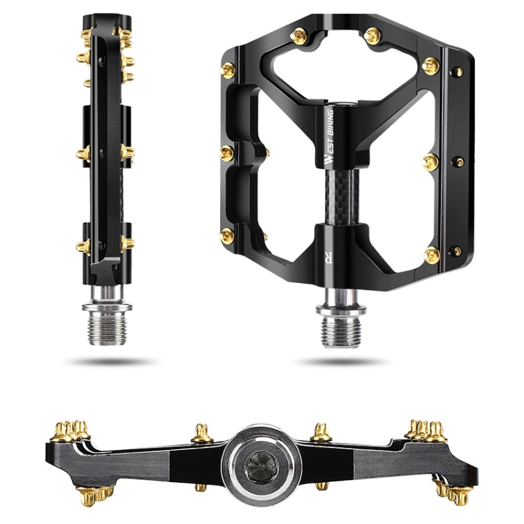 WEST BIKING 3 Bearings Ultralight Carbon Fiber Bushing Mountain Bike Pedal(Titanium) - Pedals by WEST BIKING | Online Shopping South Africa | PMc TechLife | Buy Now Pay Later Mobicred