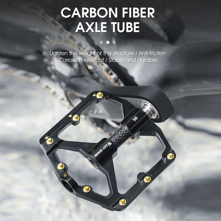 WEST BIKING 3 Bearings Ultralight Carbon Fiber Bushing Mountain Bike Pedal(Titanium) - Pedals by WEST BIKING | Online Shopping South Africa | PMc TechLife | Buy Now Pay Later Mobicred