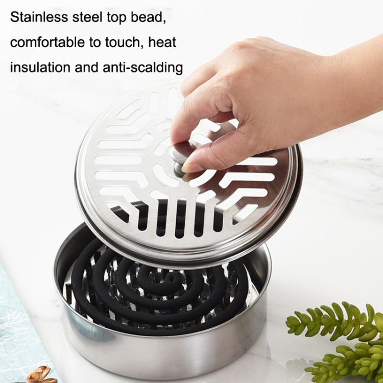 Stainless Steel Mosquito Incense Tray Holder Household Fireproof Mosquito Incense Box With Cover(As Show) - Mosquito Coil Tray by PMC TechLife | Online Shopping South Africa | PMC TechLife