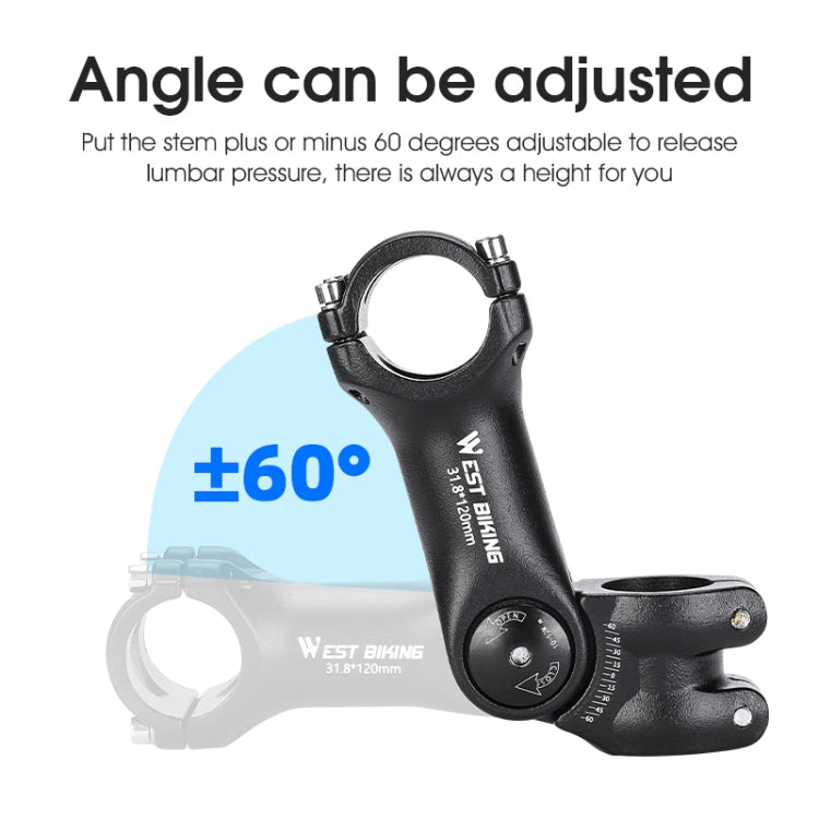 WEST BIKING Mountain Bike Adjustable Handlebar Angle Riser Handlebar Lift Accessories 25.4x100mm - Maintenance tools by WEST BIKING | Online Shopping South Africa | PMc TechLife | Buy Now Pay Later Mobicred