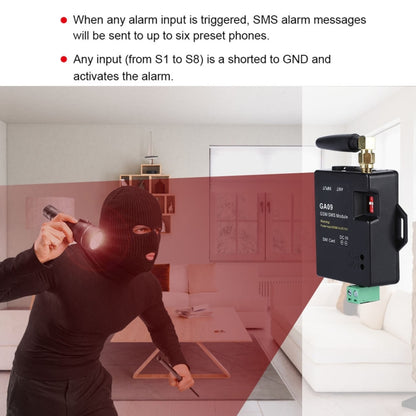 GA09 Mini 8 CH Home Security Wireless GSM SMS Alarm Module - Module by PMC Jewellery | Online Shopping South Africa | PMC Jewellery