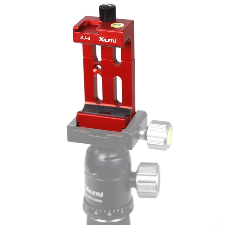 XILETU XJ-8 Aluminum Alloy Camera Head Tripod Mobile Phone Clip(Red) - Other Accessories by XILETU | Online Shopping South Africa | PMC TechLife | Buy Now Pay Later Mobicred