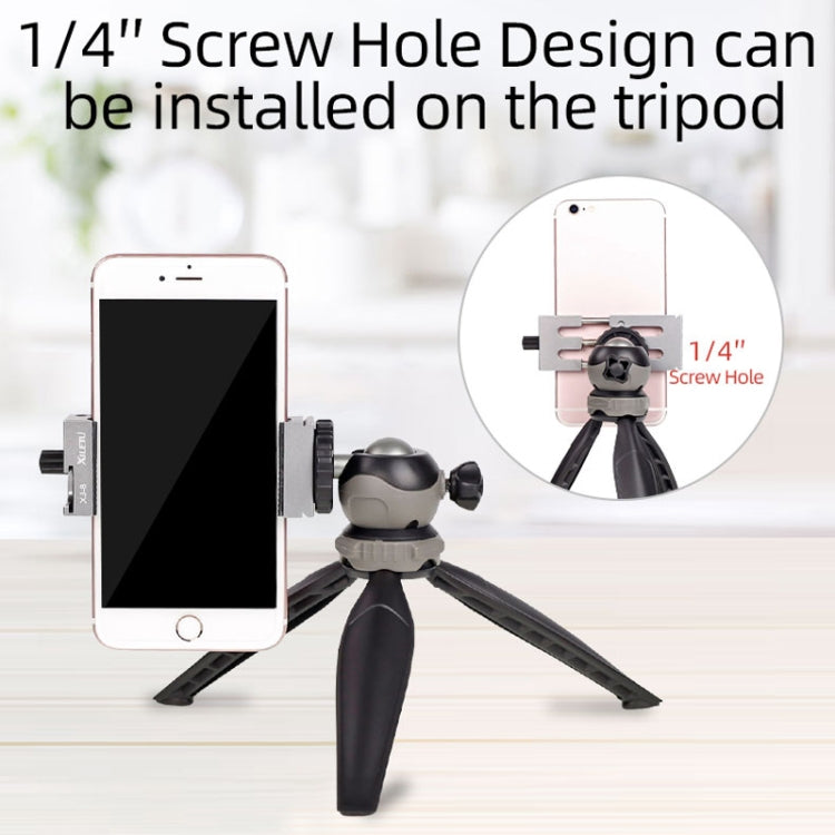 XILETU XJ-8 Aluminum Alloy Camera Head Tripod Mobile Phone Clip(Black) - Other Accessories by XILETU | Online Shopping South Africa | PMC TechLife | Buy Now Pay Later Mobicred