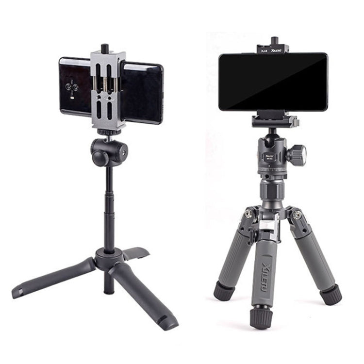 XILETU XJ-8 Aluminum Alloy Camera Head Tripod Mobile Phone Clip(Titanium) - Other Accessories by XILETU | Online Shopping South Africa | PMC TechLife | Buy Now Pay Later Mobicred
