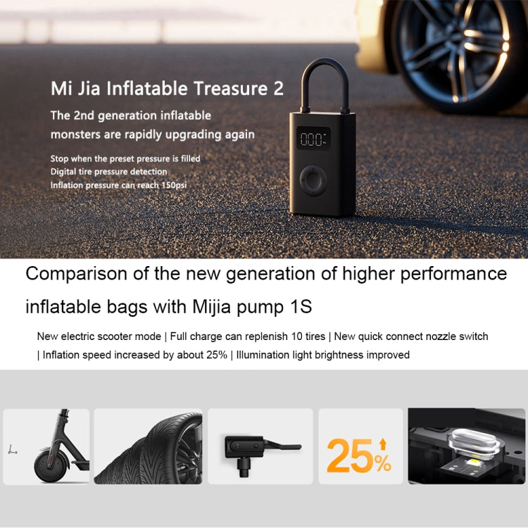 Xiaomi Mijia Portable Universal Car Air Pump Bicycle Tire Pump Electric Air Compressor(Air Pump 2) - Inflatable Pump by Xiaomi Mijia | Online Shopping South Africa | PMC TechLife