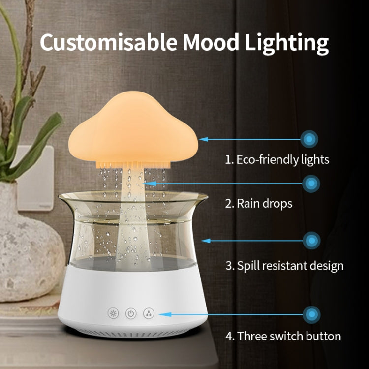CH06 300ml Rain Humidifier Mushroom Cloud Colorful Night Lamp Aromatherapy Machine, Style: Without Remote Controller(Light Wood Grain) - free shipping - PMC TechLife - Order now!