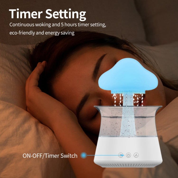 CH06 300ml Rain Humidifier Mushroom Cloud Colorful Night Lamp Aromatherapy Machine, Style: With Remote Controller(Light Wood Grain) - free shipping - PMC TechLife - Order now!