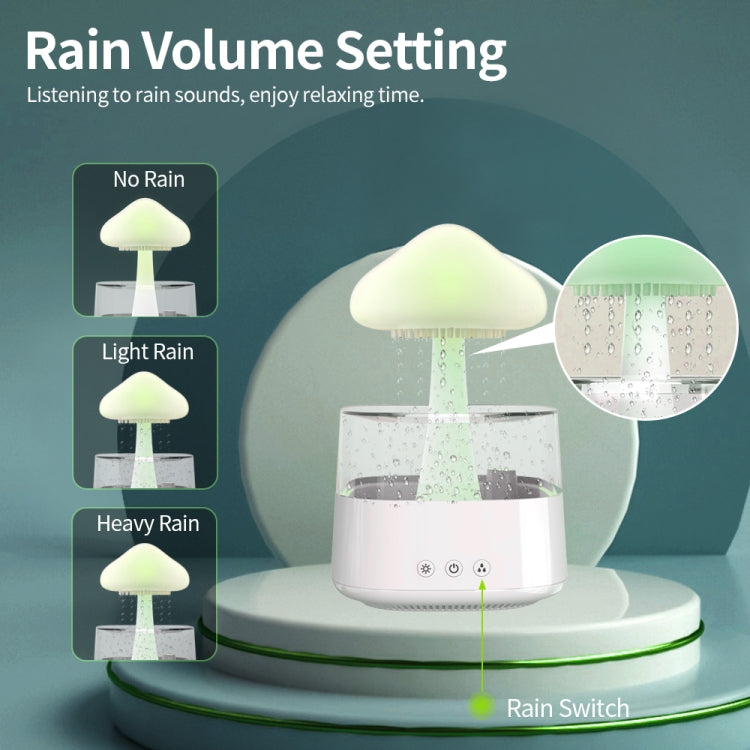 CH08 450ml Rain Humidifier Mushroom Cloud Colorful Night Lamp Aromatherapy Machine, Style: With Remote Controller(Light Wood Grain) - free shipping - PMC TechLife - Order now!