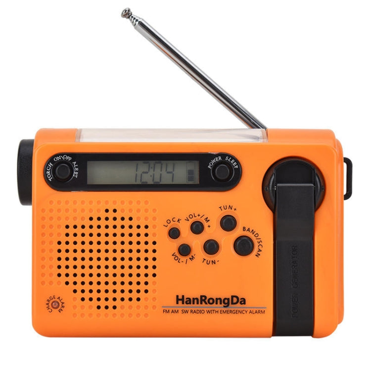 HanRongda HRD-900 LED Lighting Solar Hand Crank Power Generation NOAA Weather Warning Radio(Orange) - Radio Player by HanRongda | Online Shopping South Africa | PMC Jewellery | Buy Now Pay Later Mobicred