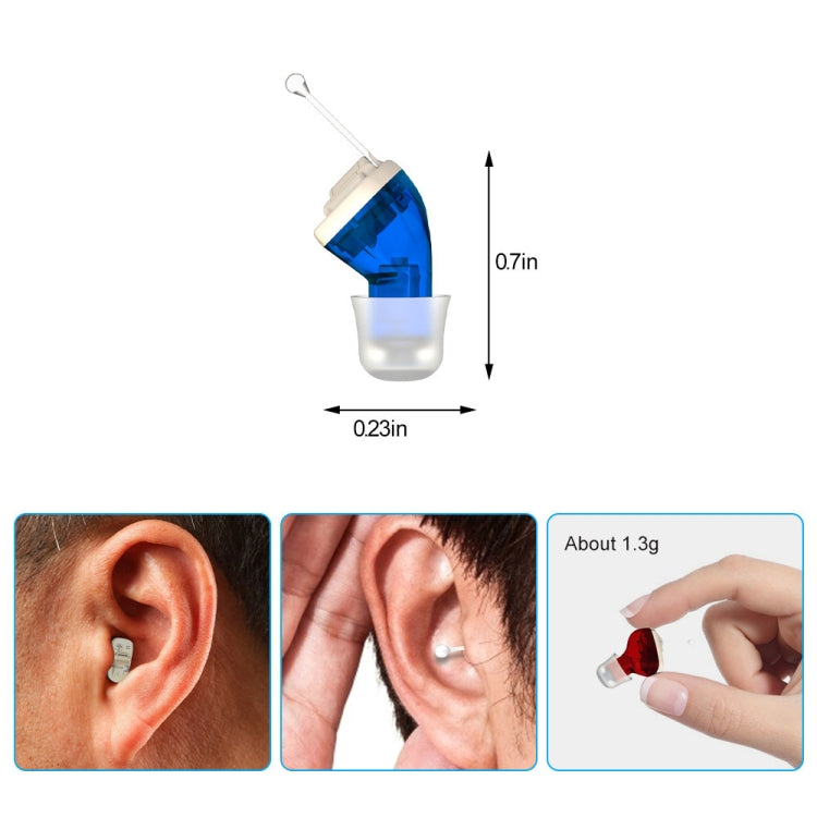 AN127 Invisible In-Ear Hearing Aid Sound Amplifier For The Elderly And Hearing Impaired(Blue Left Ear) - Hearing Aids by PMC TechLife | Online Shopping South Africa | PMC TechLife | Buy Now Pay Later Mobicred