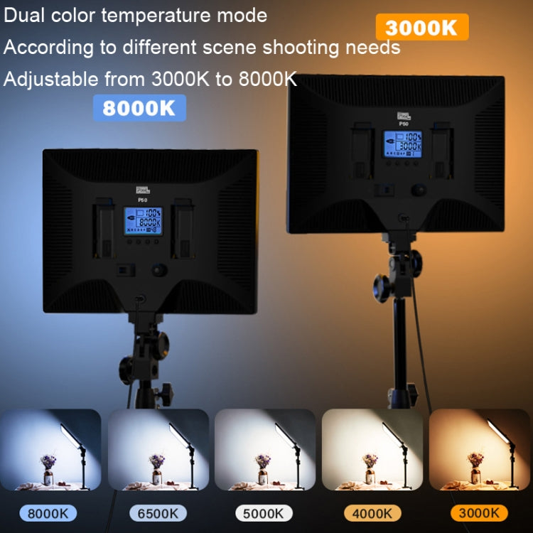 Pixel P50 Dual Color Temperature Flat Panel Fill Light 45W Soft Outdoor Shooting Fill Light For Straight Photography(Lamp+UK Plug Adapter) - free shipping - PMC TechLife - Order now!