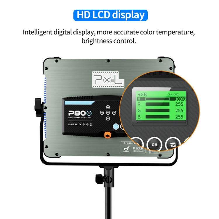 Pixel P80 60W 2600-10000K 542 LEDs Photography Fill Light Support Mobile APP Remote Control,US Plug - free shipping - PMC TechLife - Order now!