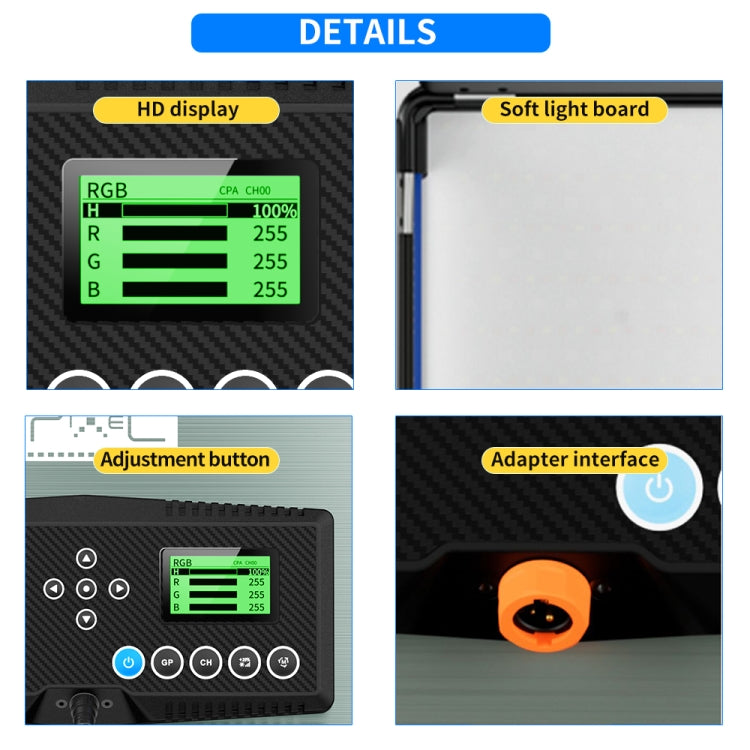 Pixel P80 60W 2600-10000K 542 LEDs Photography Fill Light Support Mobile APP Remote Control,US Plug - free shipping - PMC TechLife - Order now!